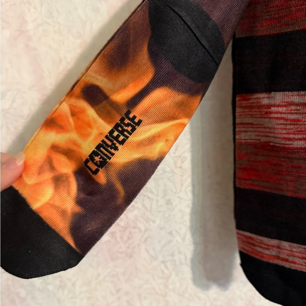 NWT Converse All Star Men's Black and Red Socks 3 Pack, Sz 6 - 12